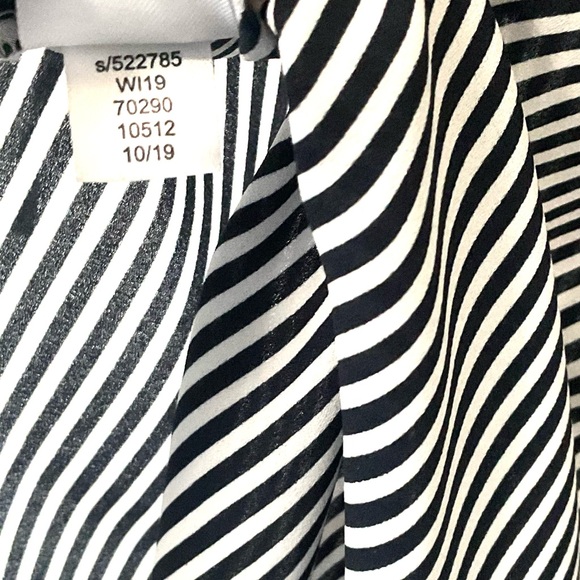 Ann Taylor Loft Black White Vertical Striped Pintuck Tunic Blouse Extra Large - Picture 7 of 9